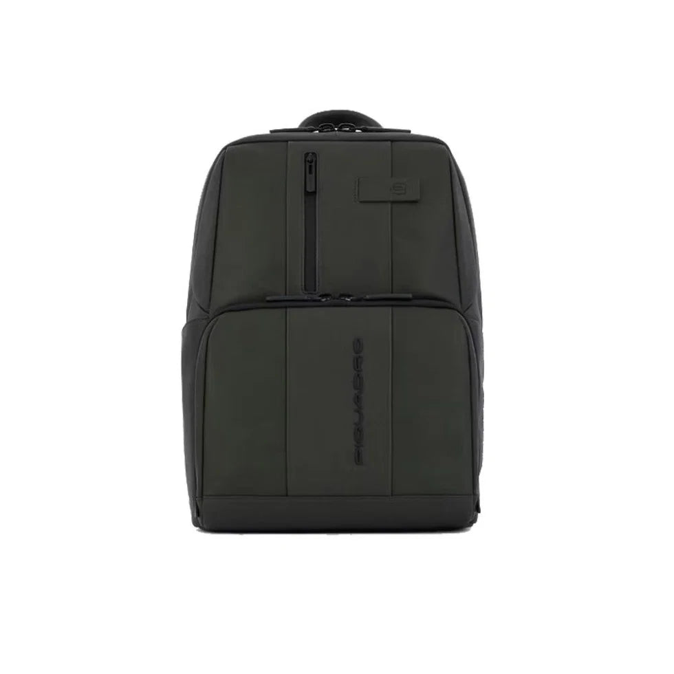 Zaino porta PC 14 Piquadro in pelle con doppio comparto e protezione Shock Absorber