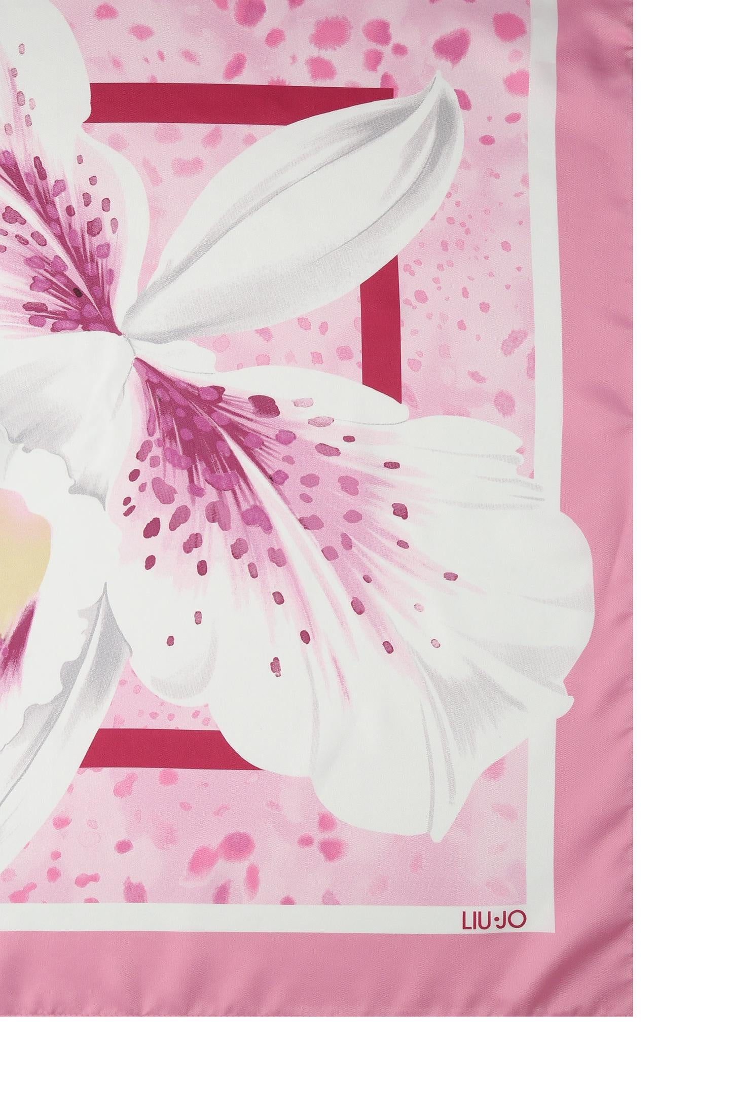 Foulard Liu Jo donna con stampa floreale e logo Orchidea TU | Giò Fashion