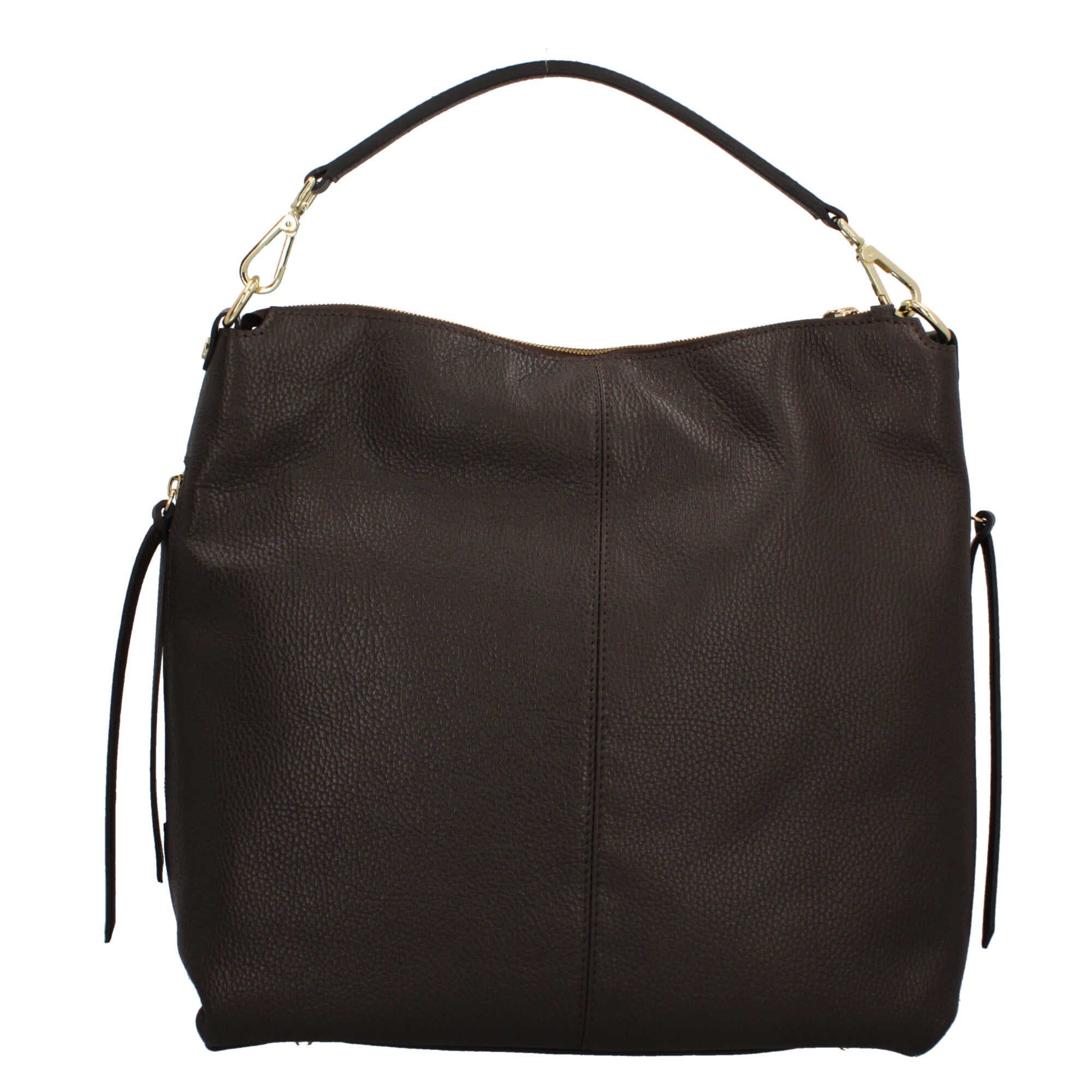 Borsa a spalla Made in Italy in pelle con tracolla rimovibile Marrone TU | Giò Fashion