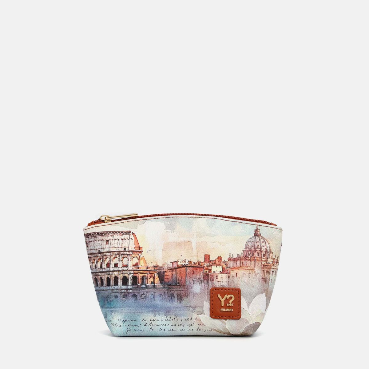 Beauty Case Donna Ynot? Yes Bag Roma con Zip in Ecopelle Stampata