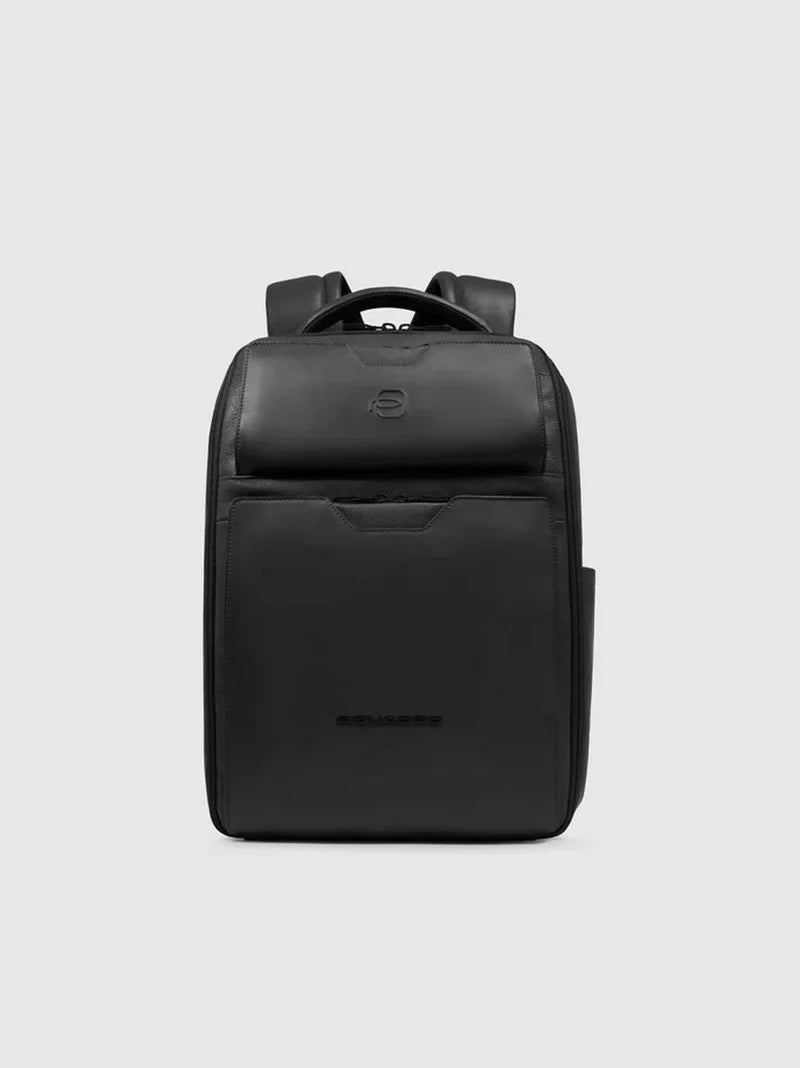 Zaino Porta PC 14 Pollici Piquadro AEL in Pelle con Doppio Comparto e Aggancio Trolley NERO TU | Giò Fashion