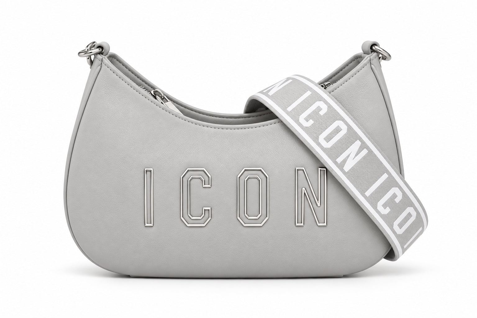 Borsa a spalla con tracolla logata e logo a contorno
