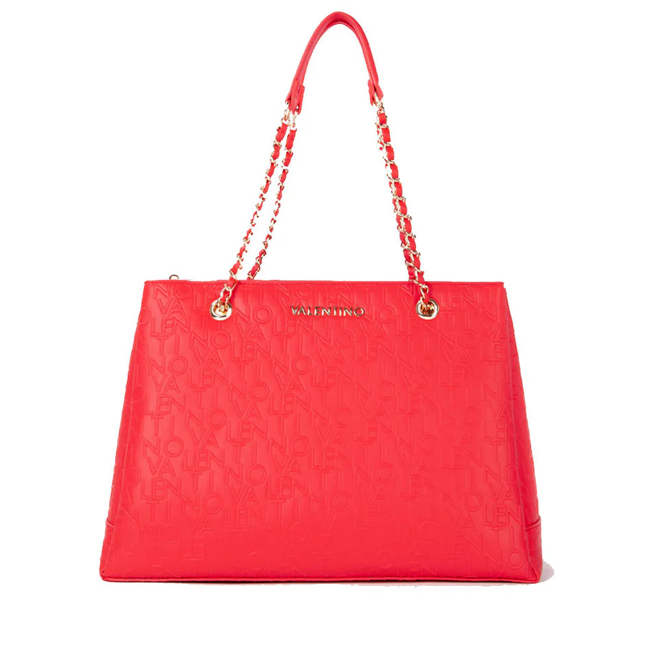 Borsa Valentino a mano con catena e logo in rilievo Rosso TU | Giò Fashion