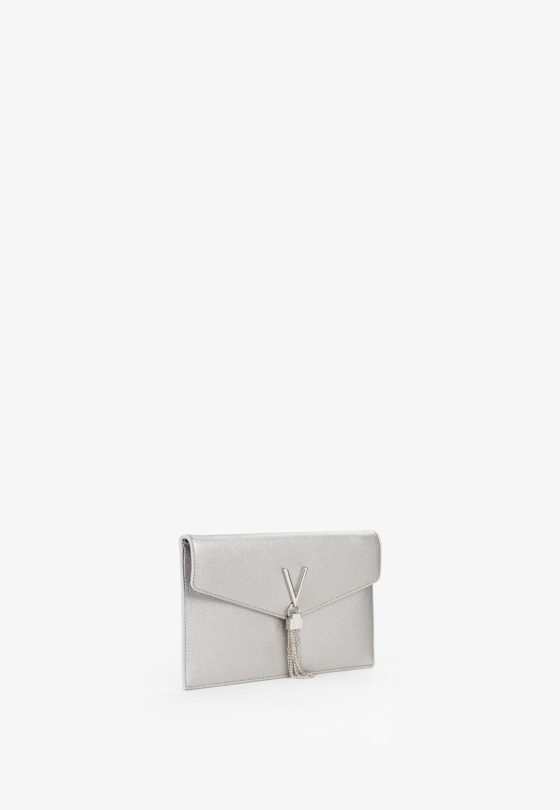 Borsa a tracolla donna Mario Valentino con chiusura a patta e dettaglio V con catena Argento TU | Giò Fashion