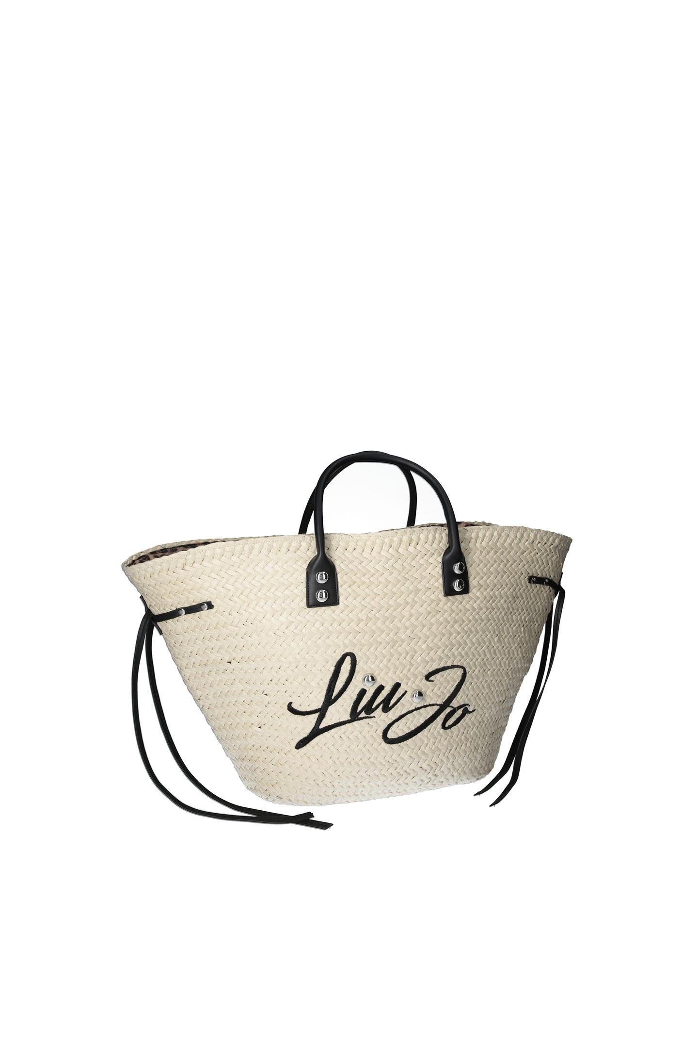 Borsa Shopping Liu Jo Donna Intrecciata con Logo Frontale Naturale TU | Giò Fashion
