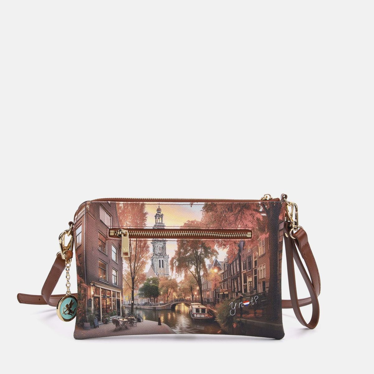 Ynot? Yes Bag Clutch Donna con Tracolla e Tasca Zip