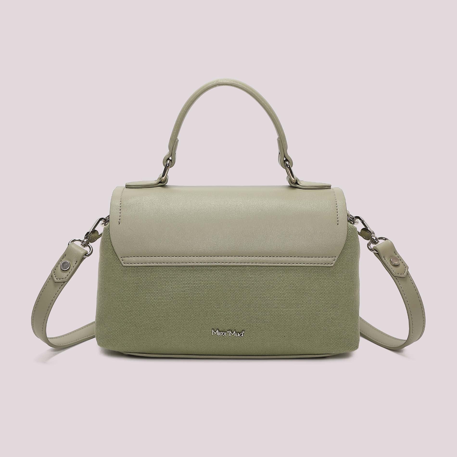 Mimi Mua borsa donna raffinata con patta e dettaglio metallico VERDE TU | Giò Fashion
