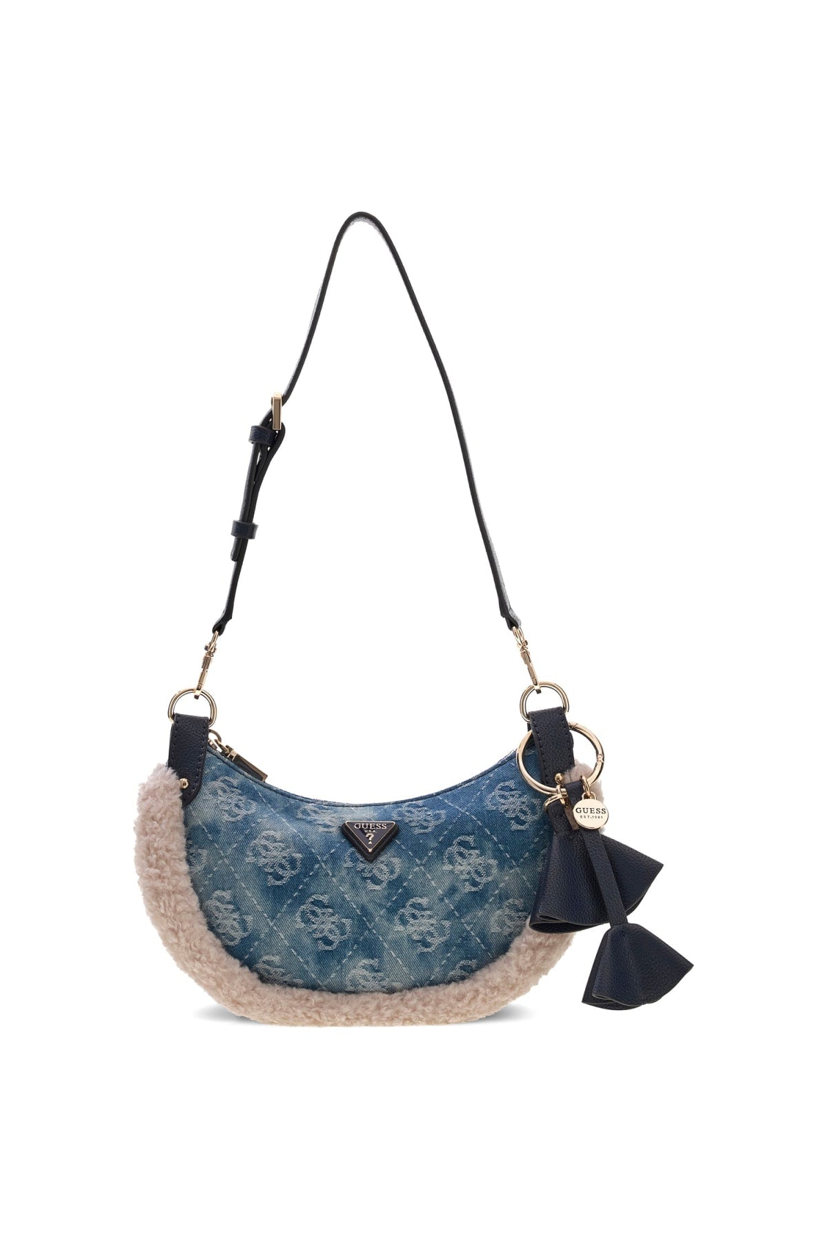 Borsa a Spalla Guess con Charm Decorativi e Chiusura Zip