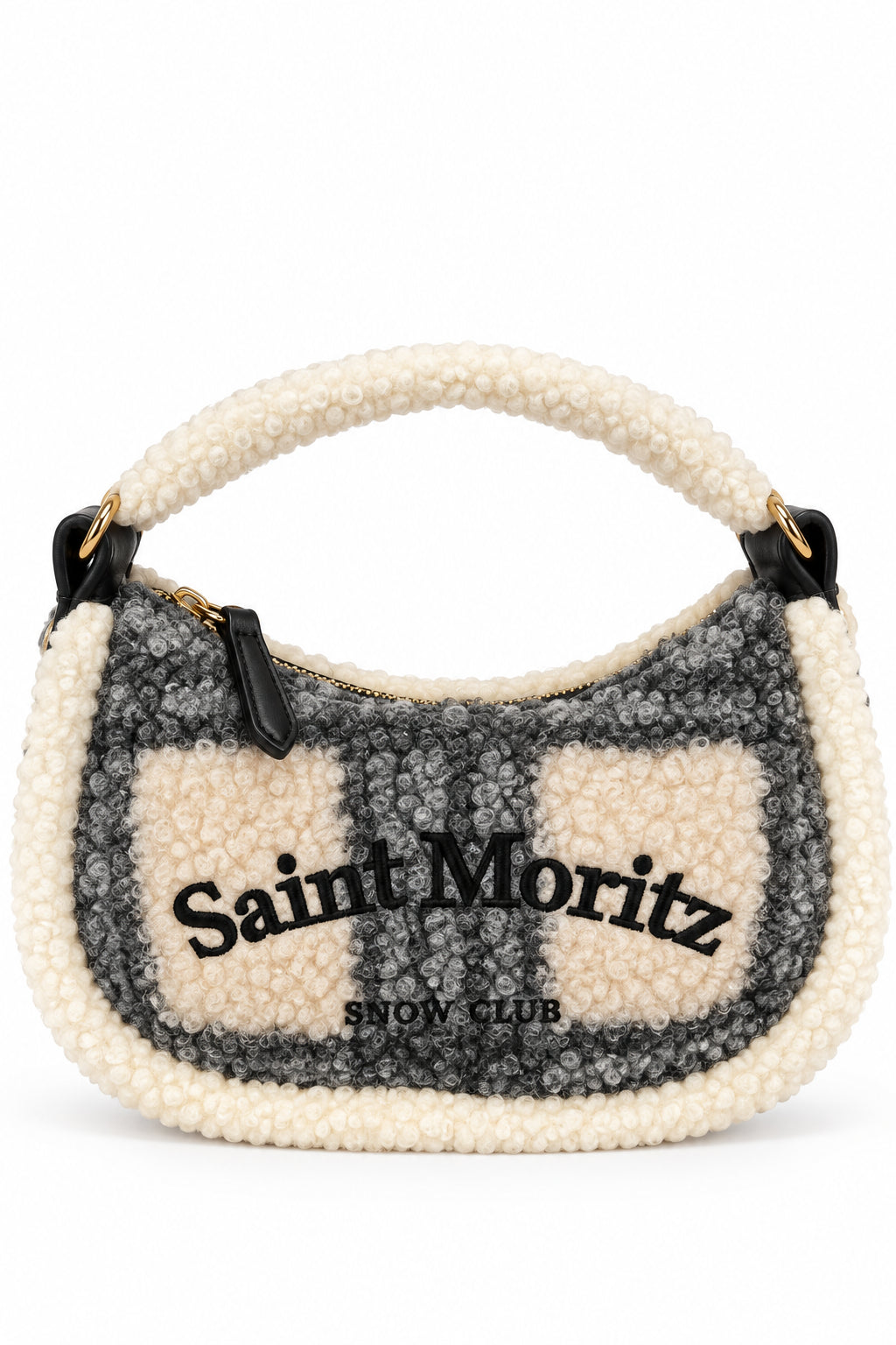 Borsa a Mano Kuvé in Teddy con Logo Ricamato
