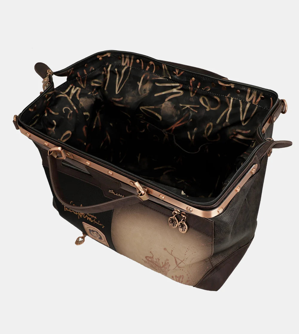 Borsa da Viaggio Anekke con Stampa Imaginative MARRONE TU | Giò Fashion