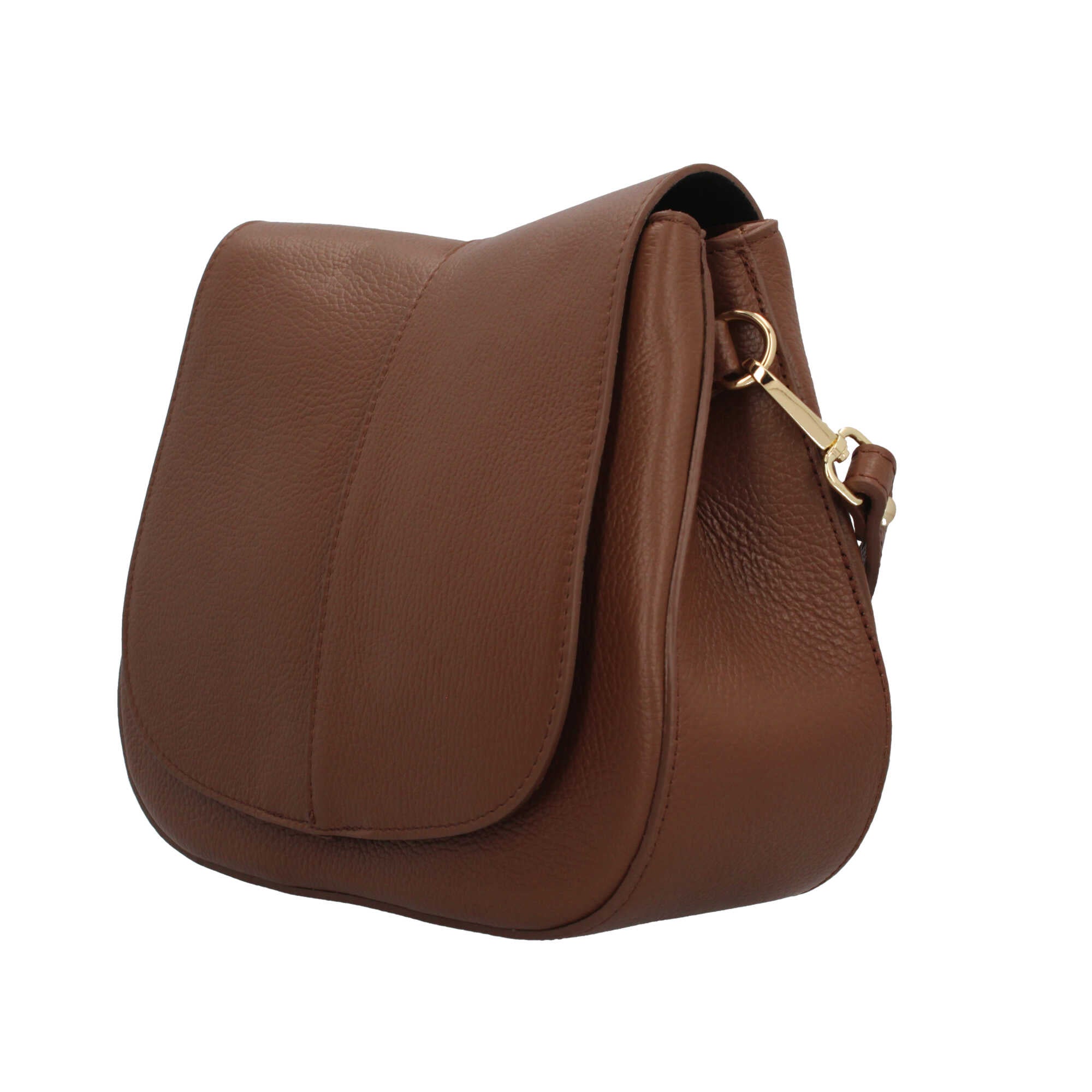 Borsa Made in Italy a spalla in stile compatto con manico regolabile Marrone TU | Giò Fashion
