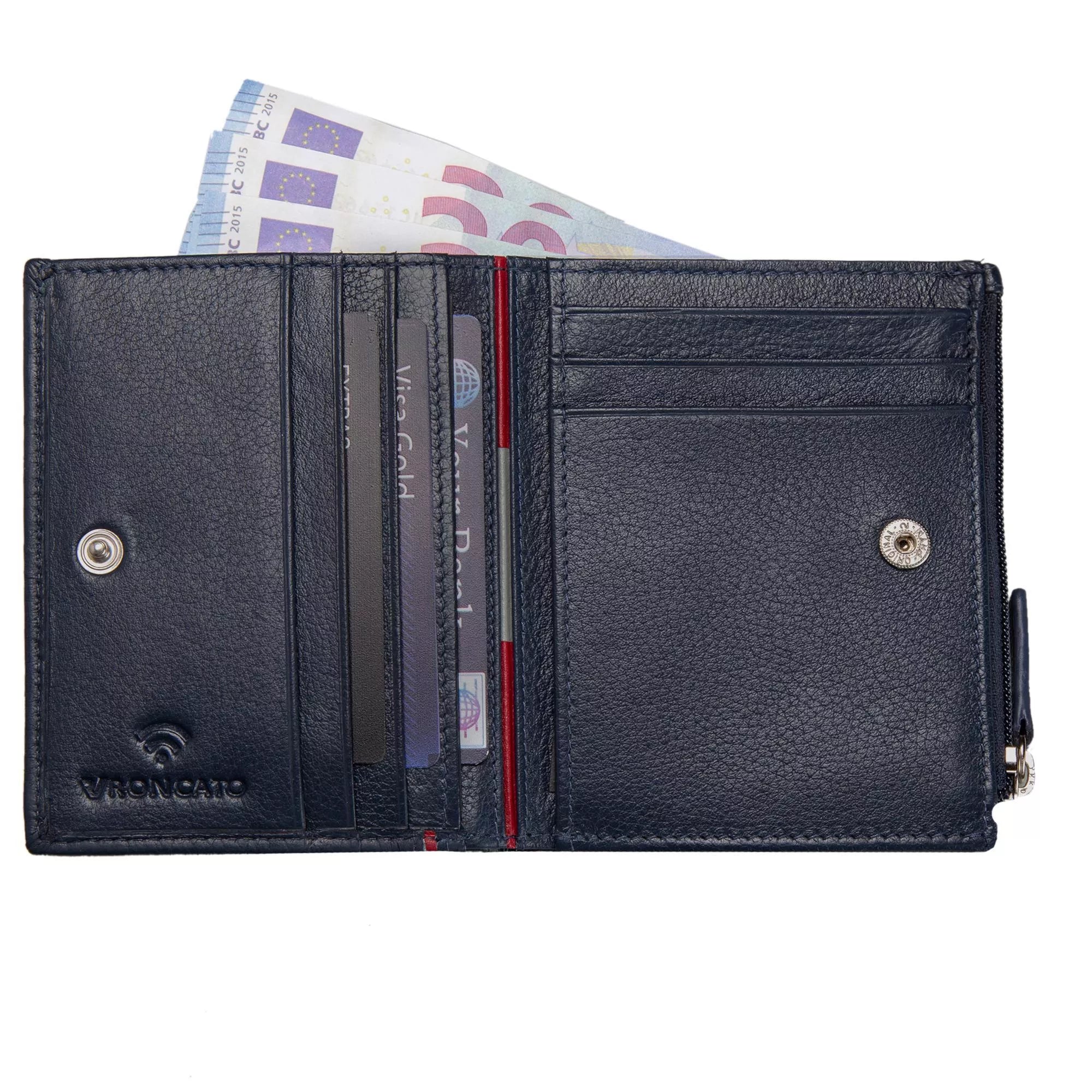 Portafoglio Roncato uomo in pelle con chiusura zip e portacarte