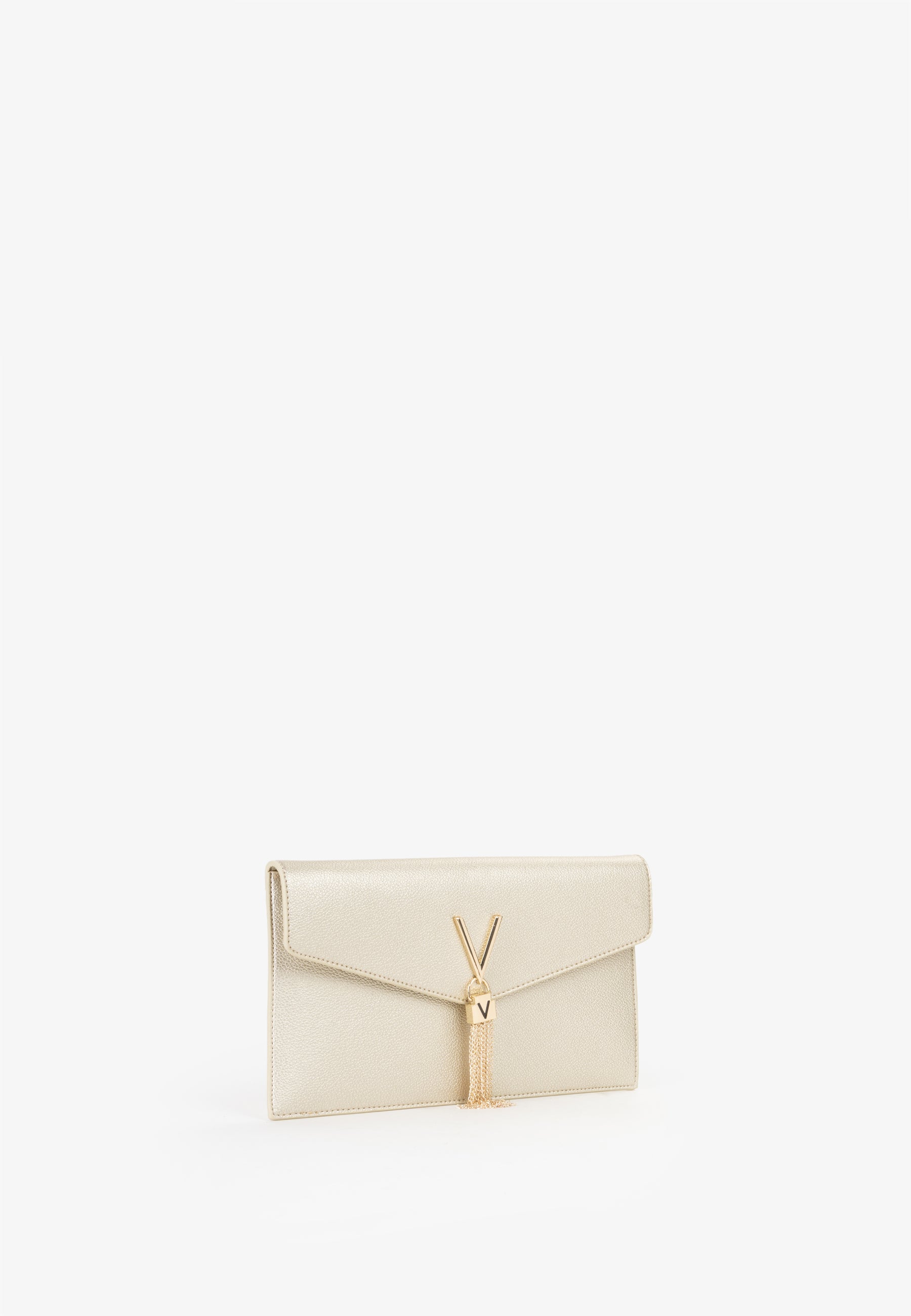 Borsa a tracolla donna Mario Valentino con chiusura a patta e dettaglio V con catena ECRU TU | Giò Fashion