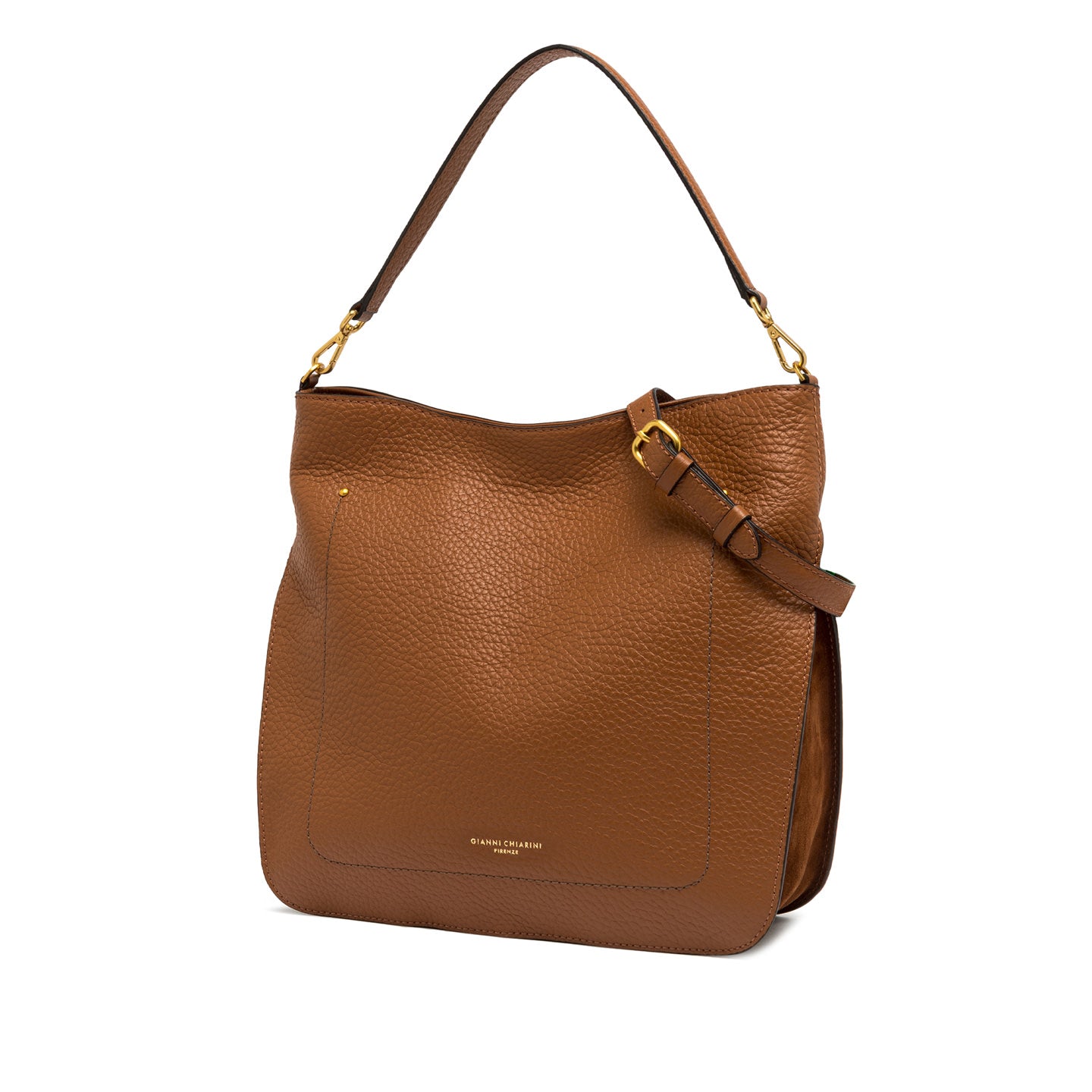 Borsa a spalla Gianni Chiarini in pelle martellata CUOIO TU | Giò Fashion