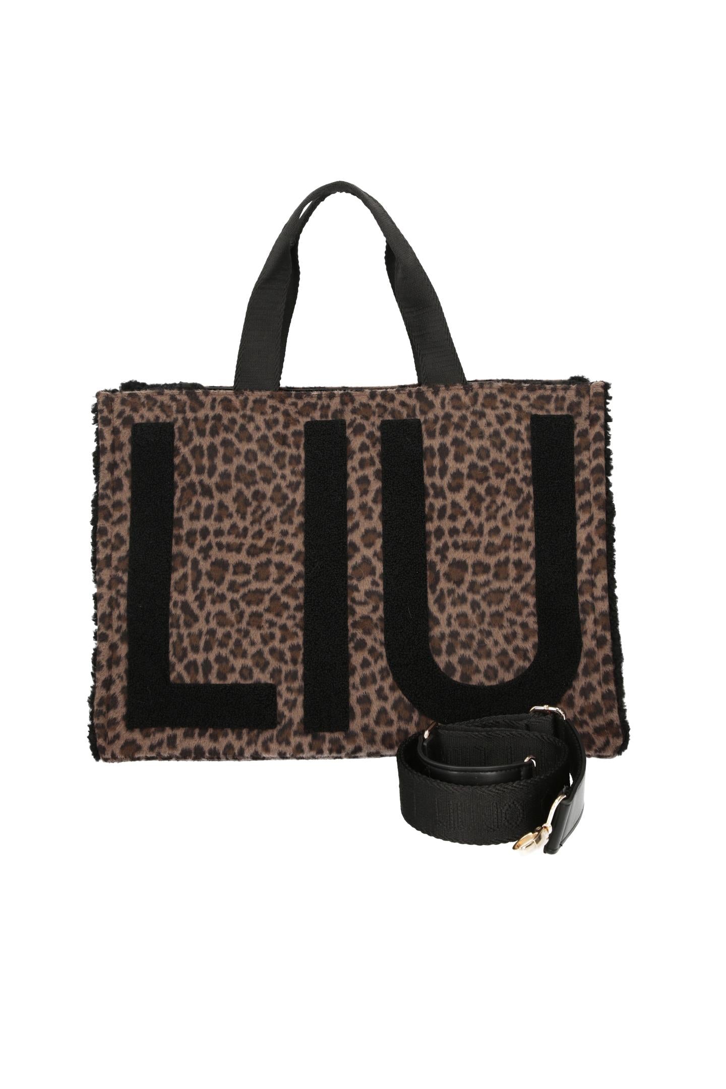 Liu Jo Tote Bag Grande Donna Animalier con Logo e Tracolla