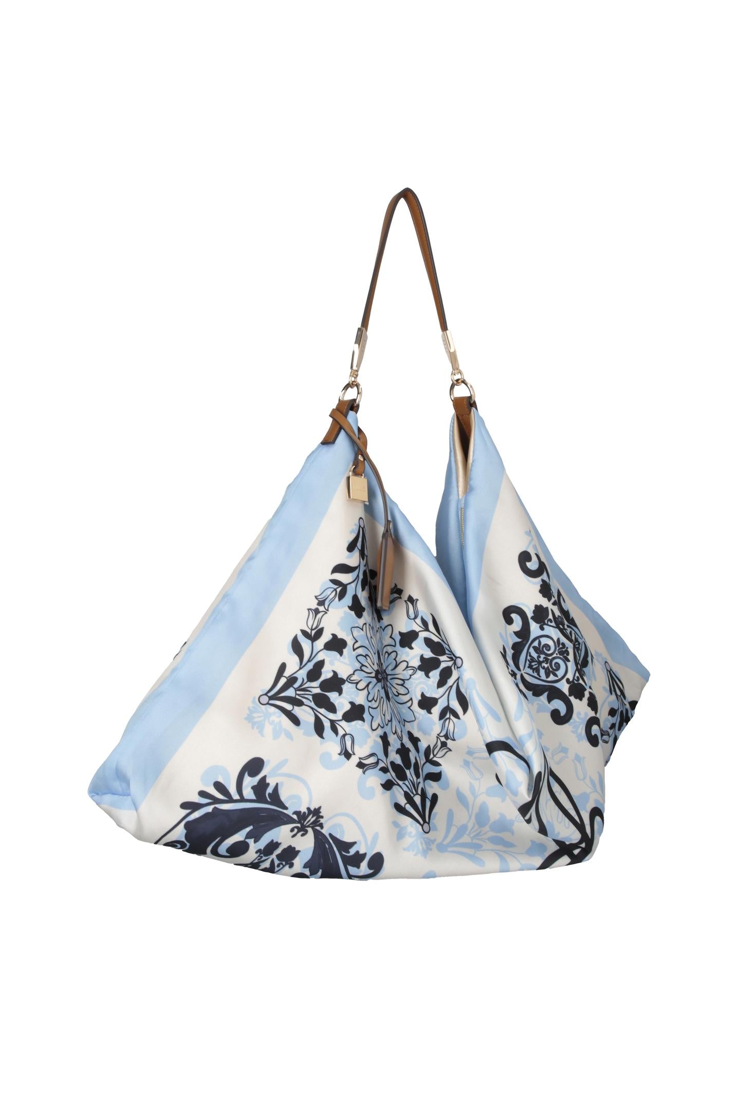 Borsa a spalla Liu Jo grande morbida con chiusura zip e manico regolabile Blu TU | Giò Fashion
