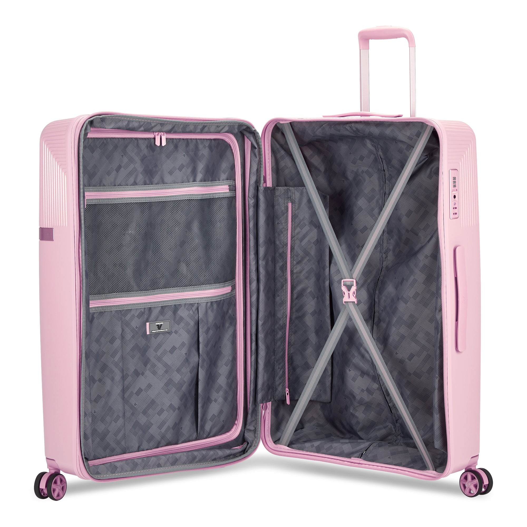 Trolley grande Roncato con scocca rigida e manico telescopico Rosa TU | Giò Fashion