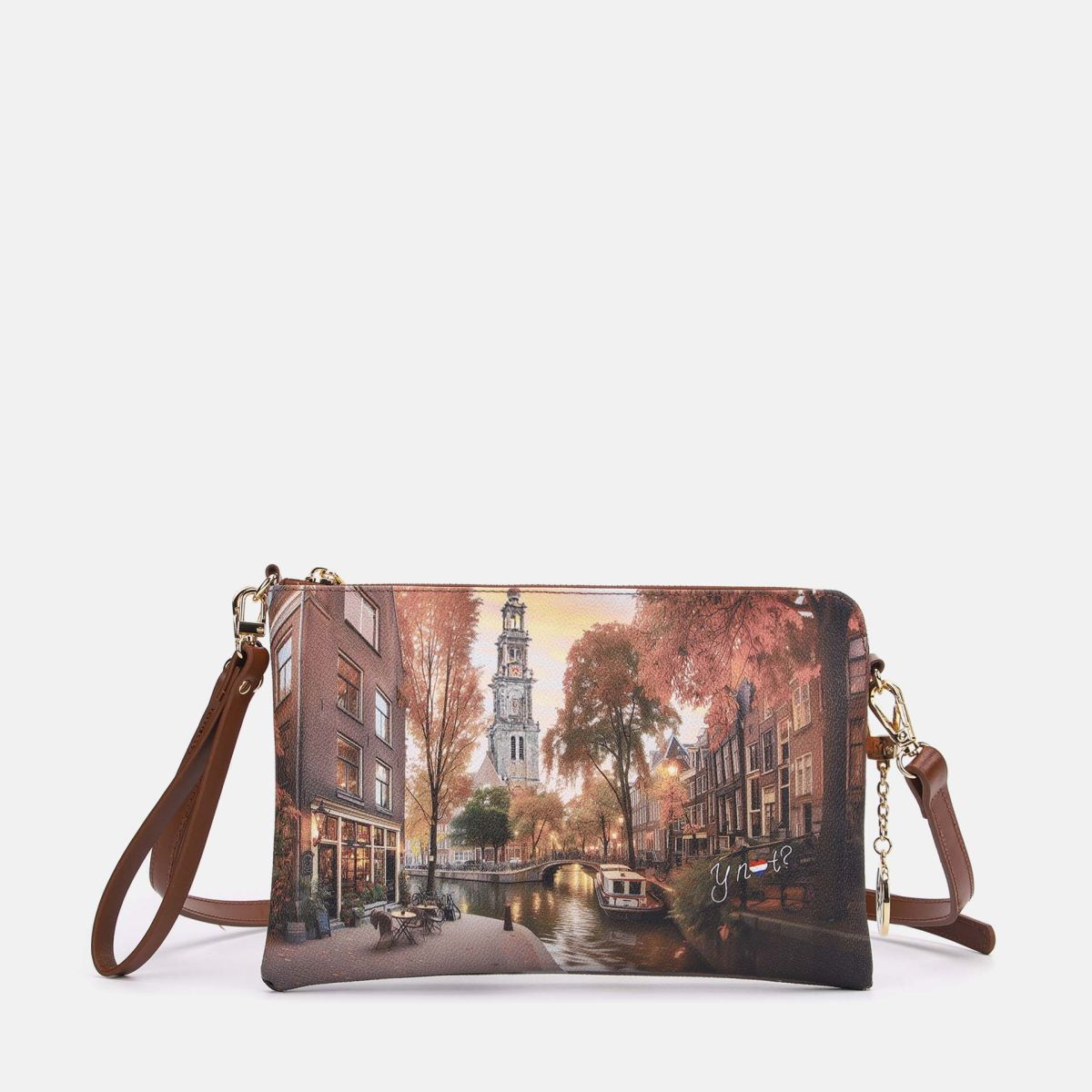 Ynot? Yes Bag Clutch Donna con Tracolla e Tasca Zip