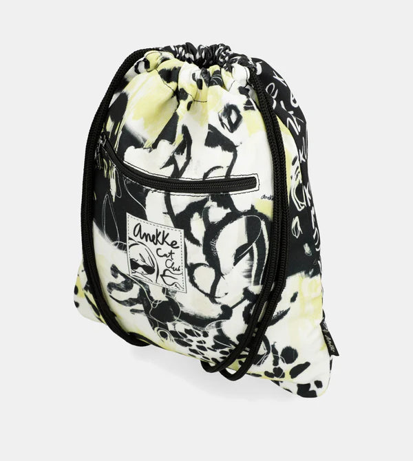 Zaino sacca Anekke con stampa lettering e design moderno