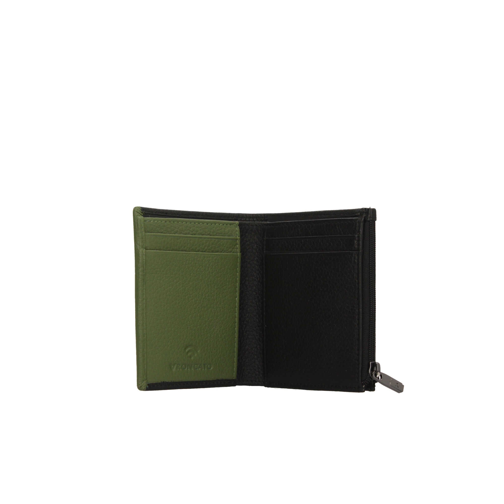 Portafoglio piatto con cerniera Roncato Nero/Verde TU | Giò Fashion