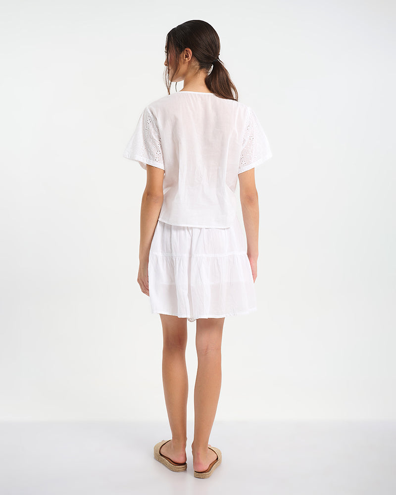 Ble Resort Collection Top a Maniche Corte con Bottoni