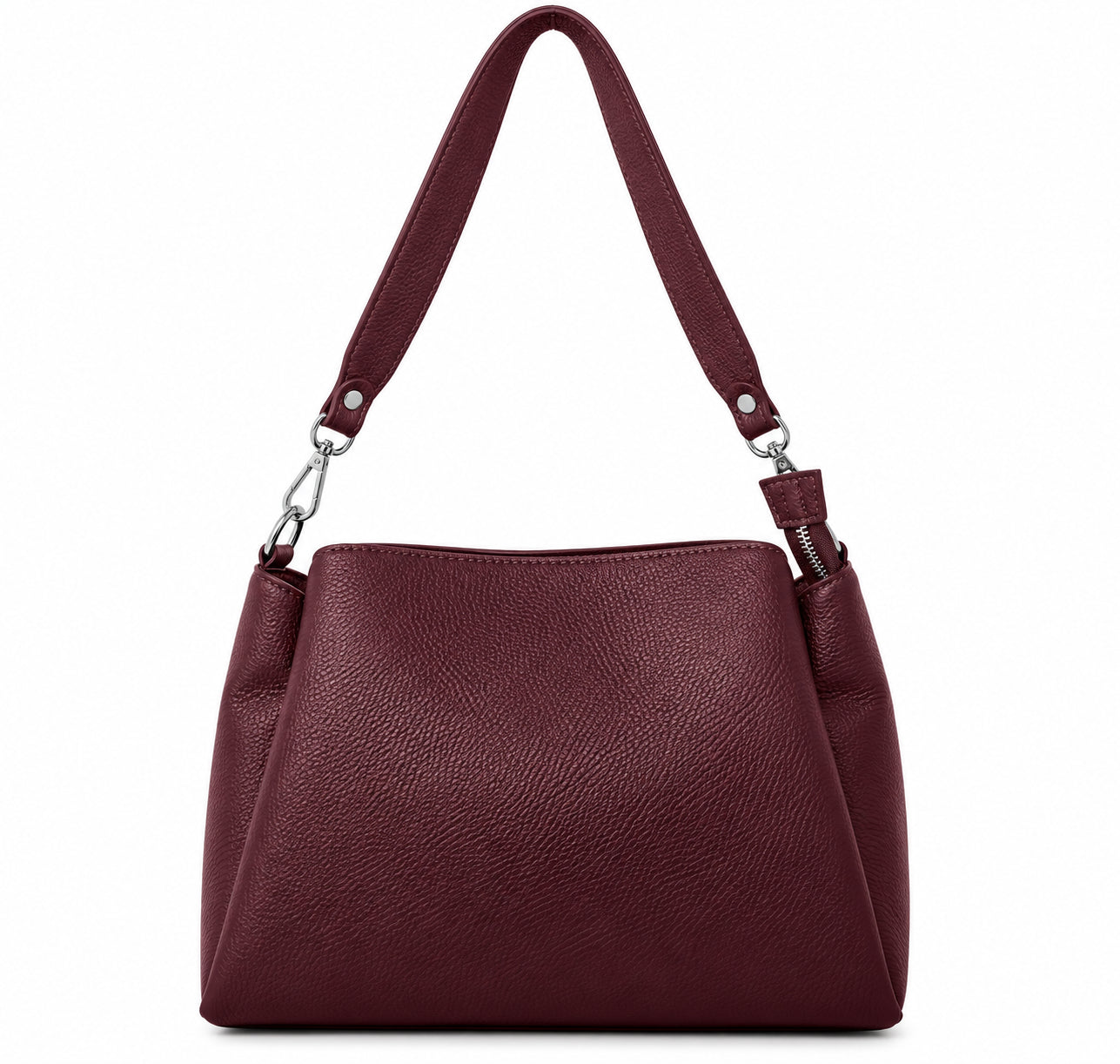 Borsa Donna a Spalla Elegante con Tracolla Removibile e Finitura Martellata