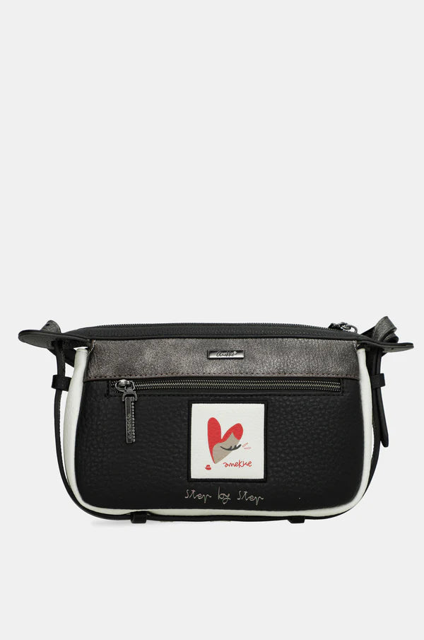 Borsa Tracolla Anekke Donna Piccola con Zip e Tracolla Regolabile Nero TU | Giò Fashion