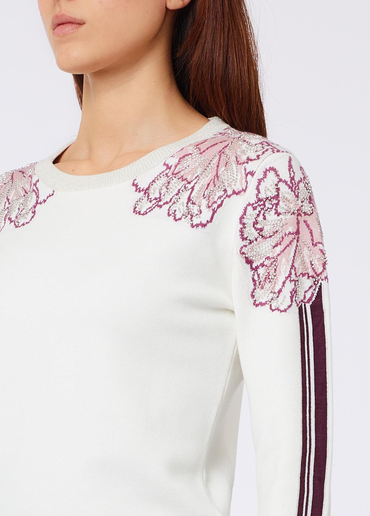 Liu Jo Maglia Donna Jacquard con Dettagli a Righe