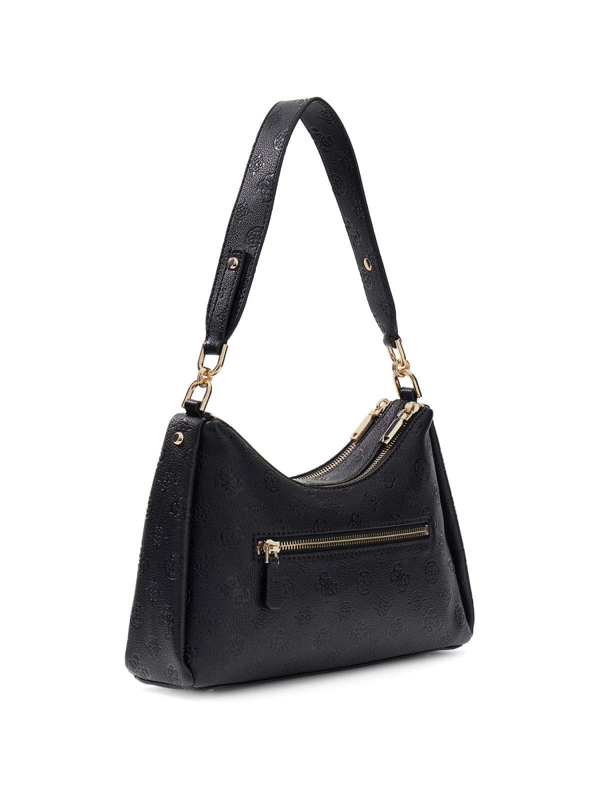 Borse a Mano Guess Anise double zip shoulder bag logo NERO LOGO TU | Giò Fashion