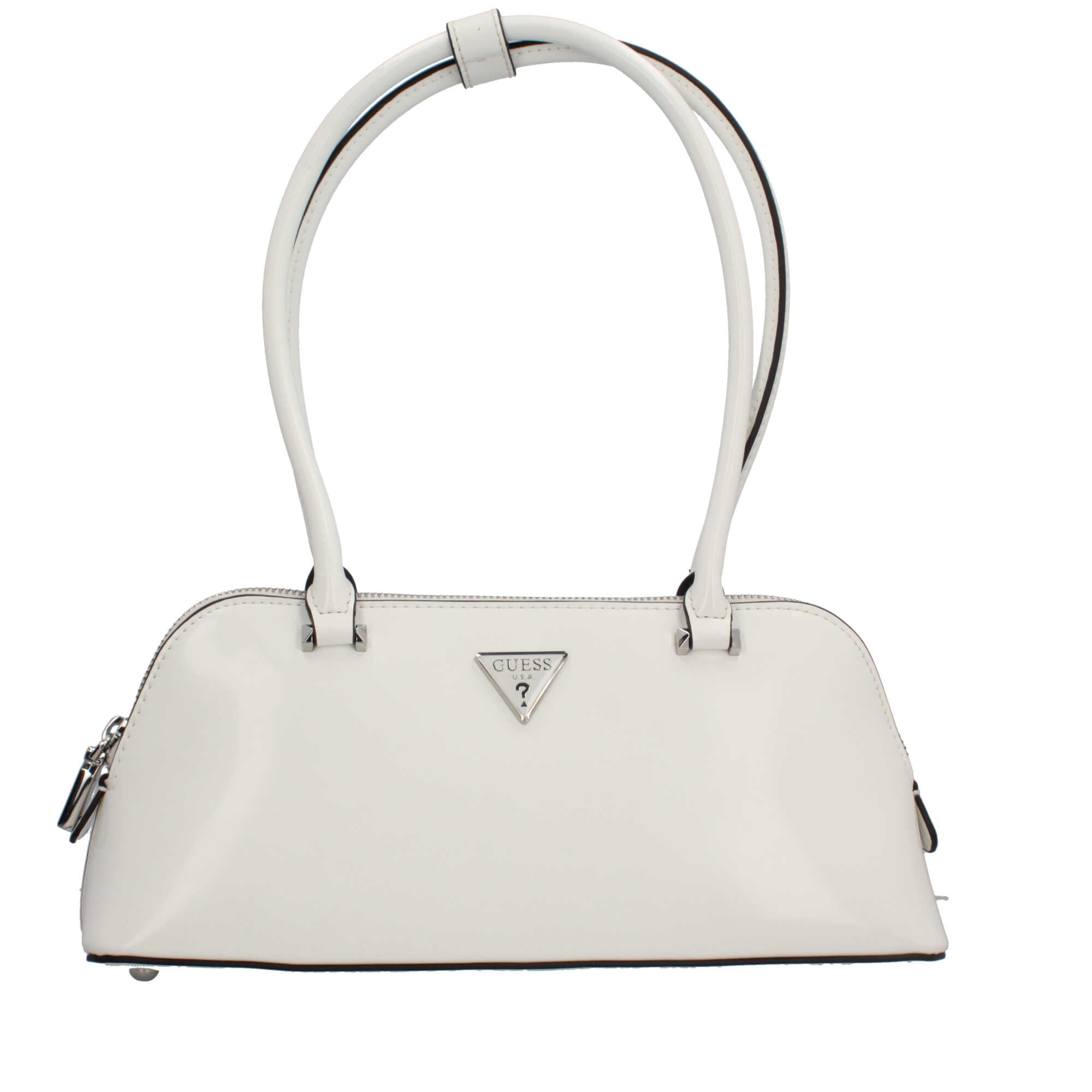 Borsa a spalla con manici rigidi e chiusura zip Guess Bianco TU | Giò Fashion