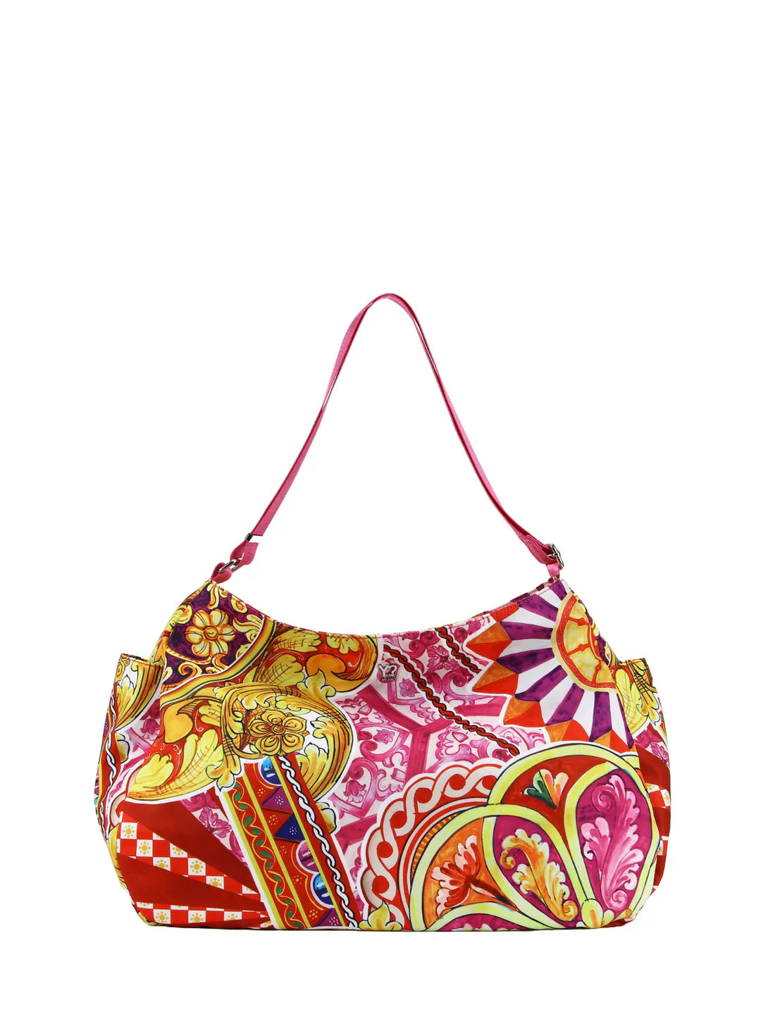 Borsa a spalla Y Not con stampa mediterranea decorativa Rosa TU | Giò Fashion