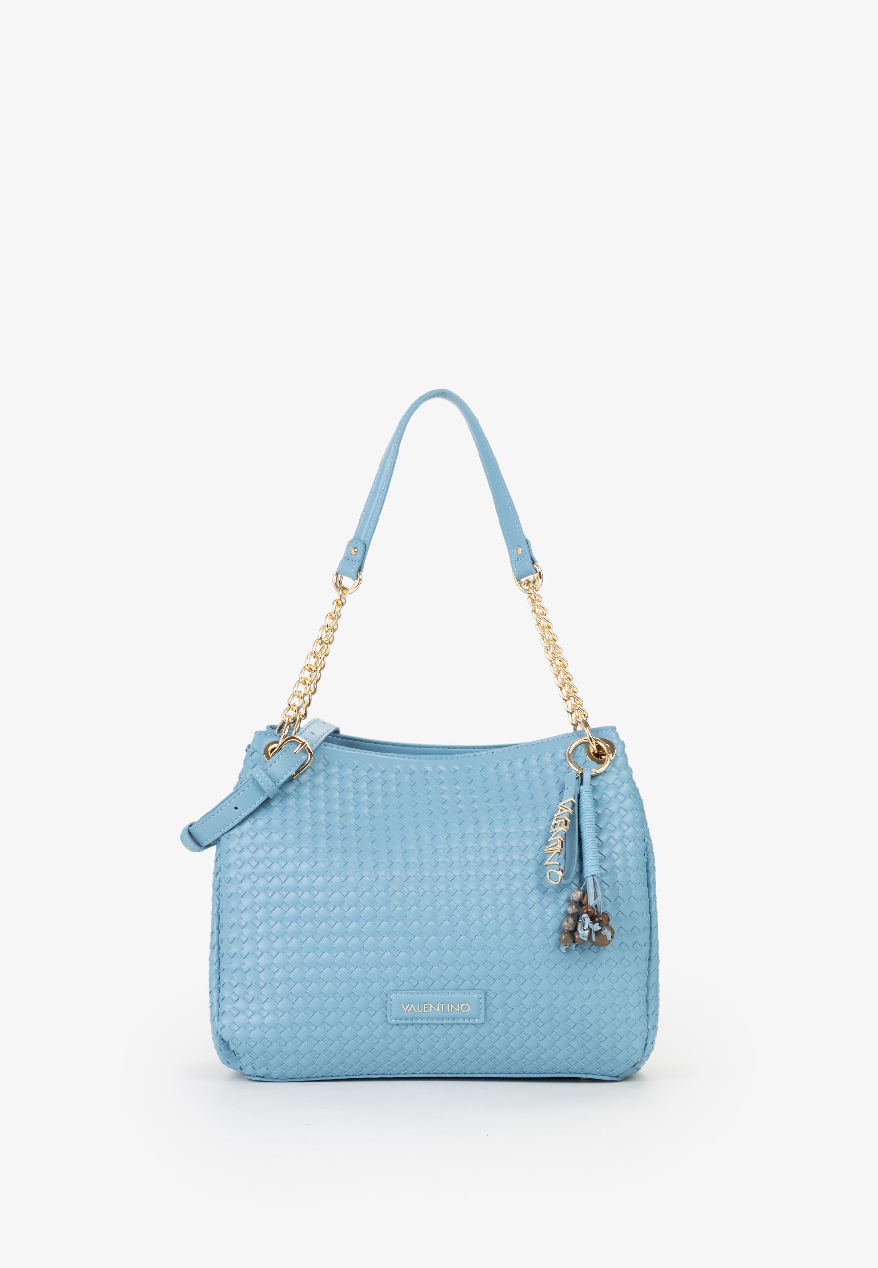 Borsa a spalla donna Mario Valentino intreccio elegante con catena e tracolla regolabile AVION TU | Giò Fashion
