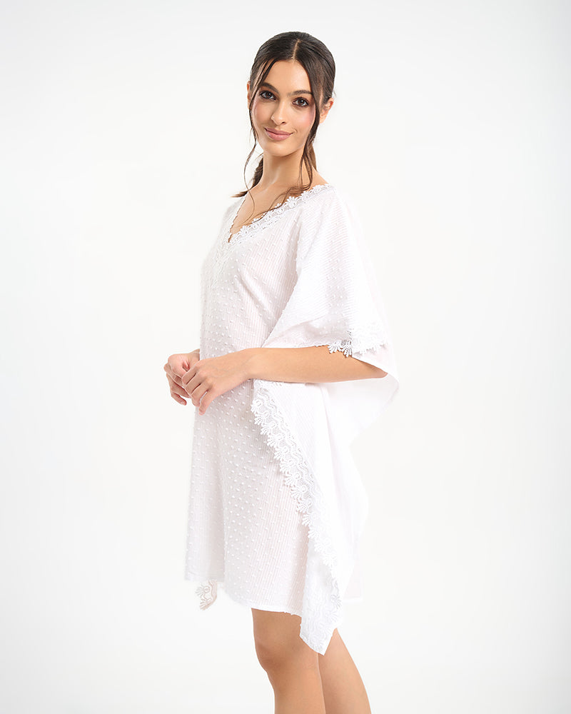 Ble Resort Collection Kaftan con Disegni a Foglie
