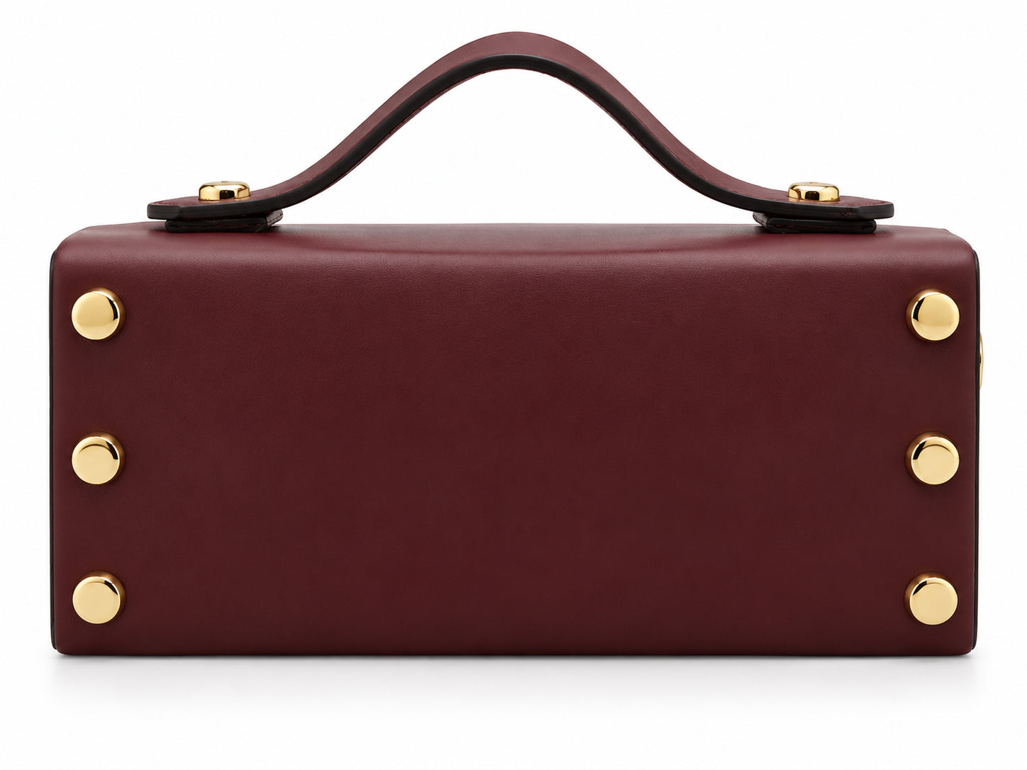 Borsa a Mano in Pelle con Dettagli Metallici