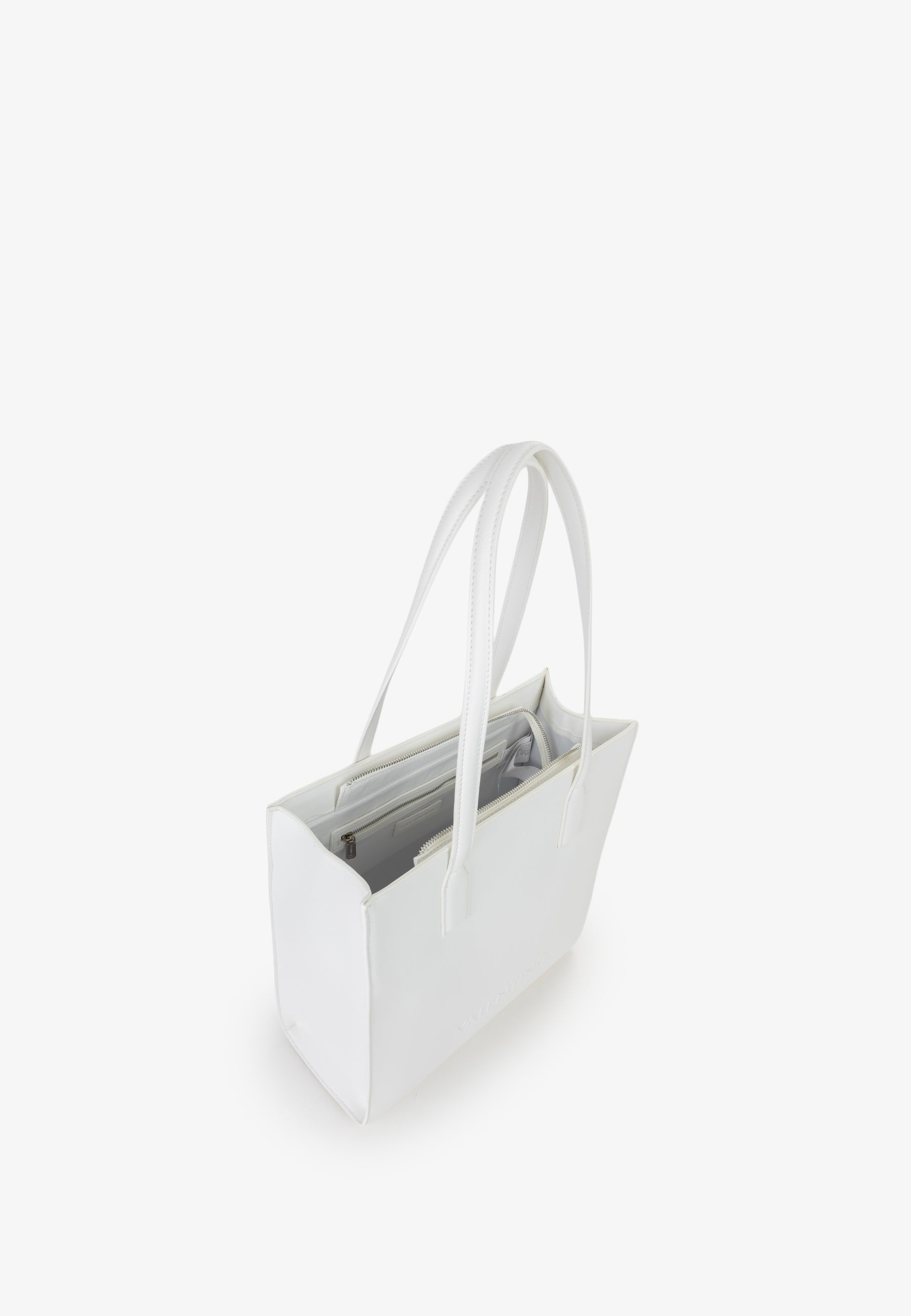 Shopper donna Mario Valentino strutturata con doppio manico e design minimal elegante Bianco TU | Giò Fashion