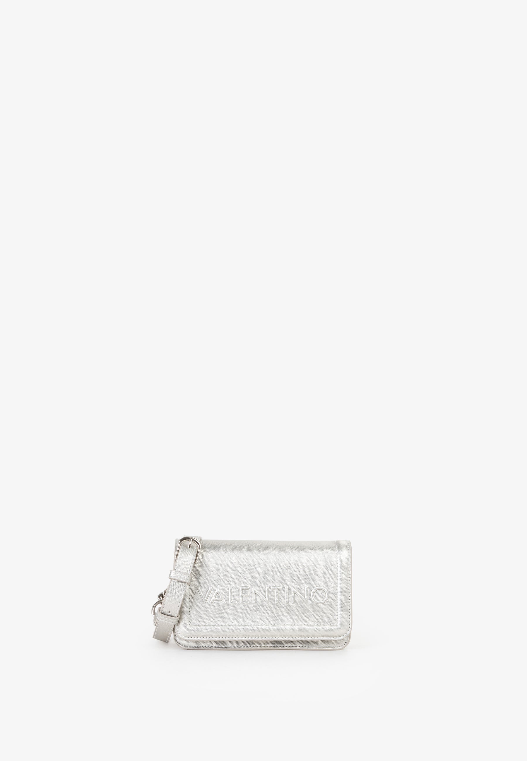 Pochette donna Mario Valentino con patta e logo in rilievo dal design compatto Argento TU | Giò Fashion