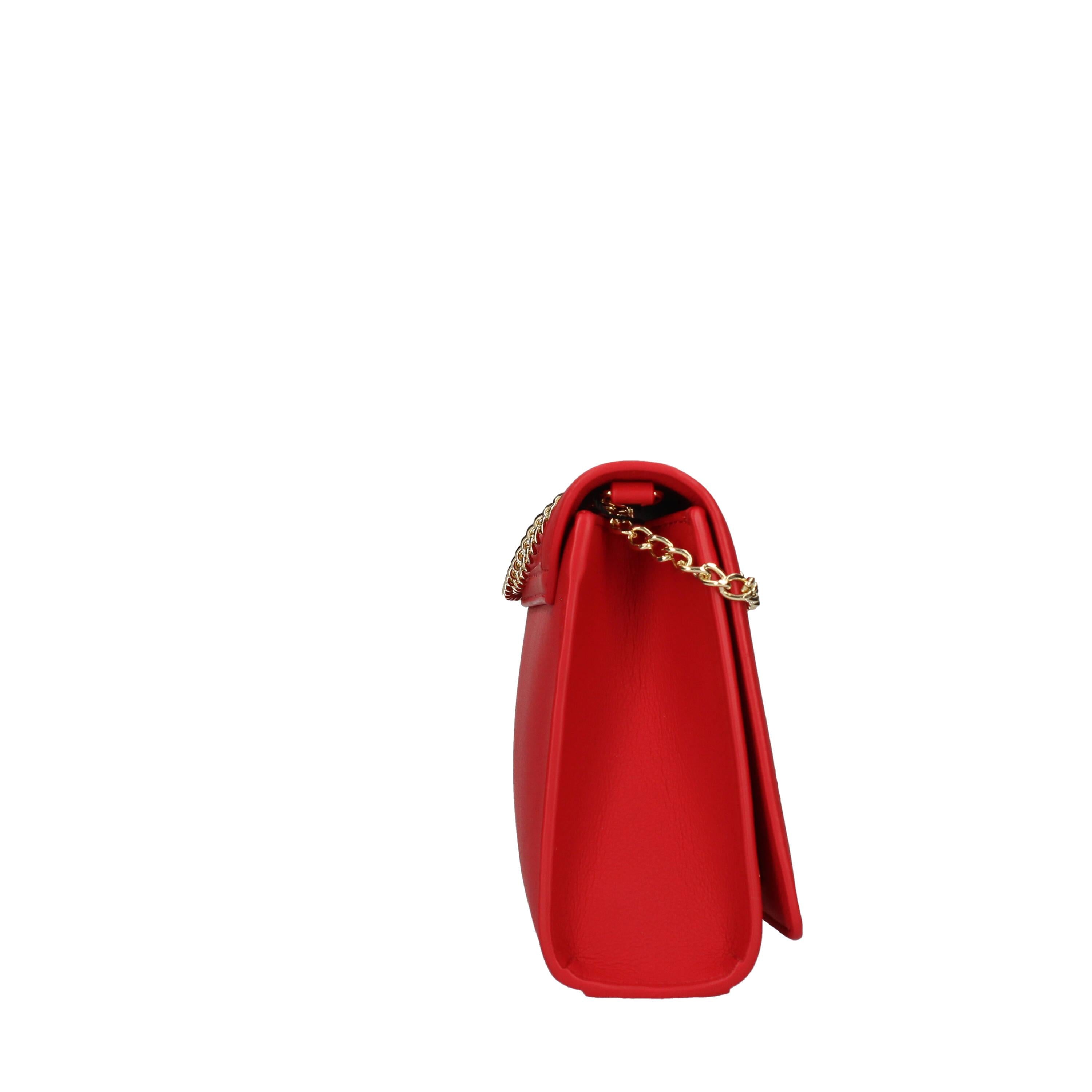 Borsa a tracolla Love Moschino rossa donna con logo in metallo dorato JC4268PP0EKL150A